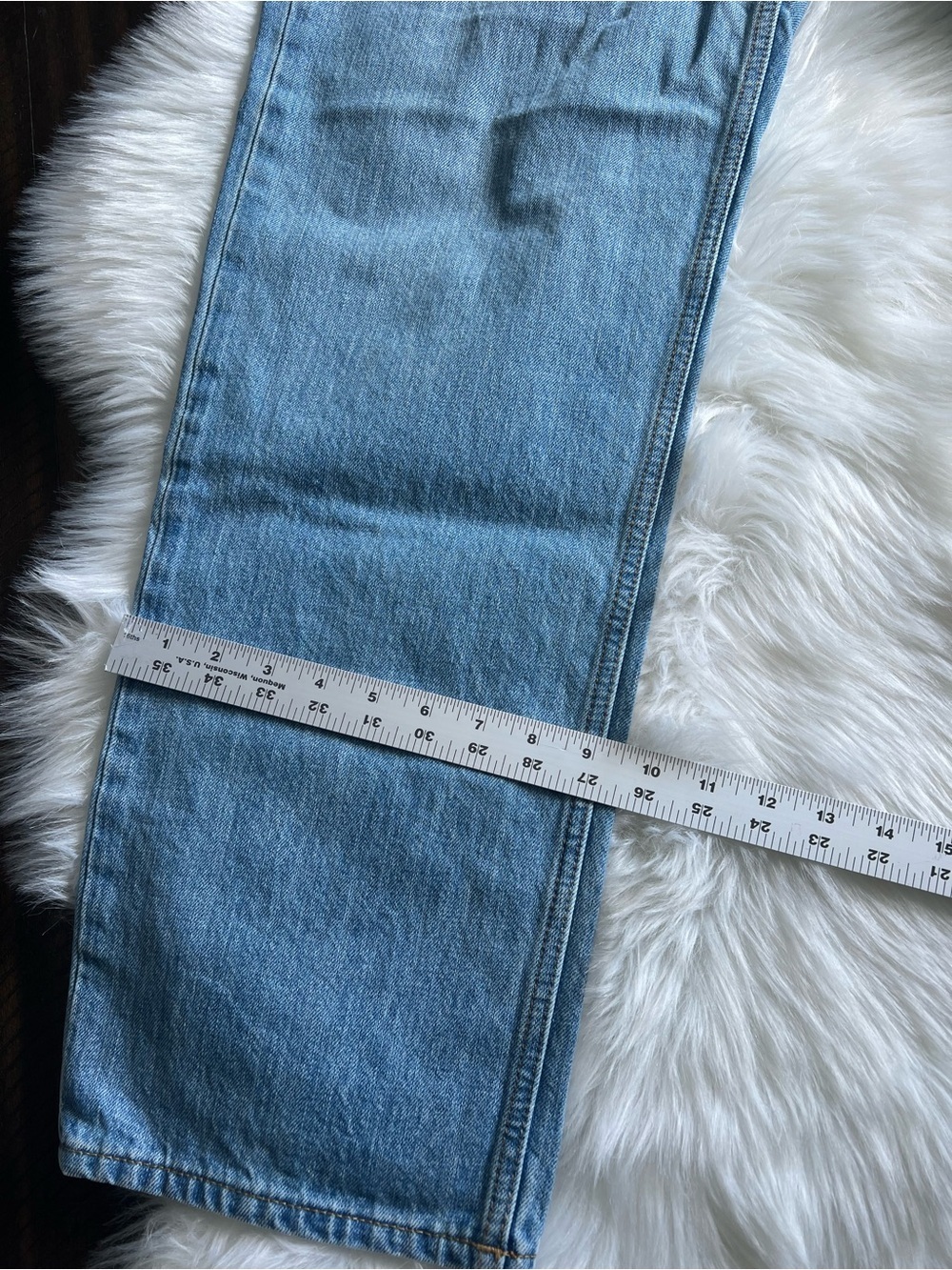 Re/Done Classic Light Blue Straight-Leg Jeans see pictures for measurements - Picture 7 of 13
